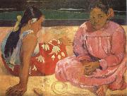 Paul Gauguin Two Women on the Beach painting
